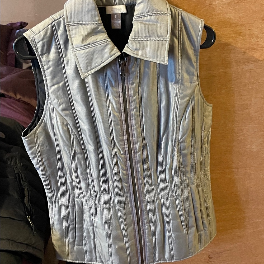 Chico's Metallic Silver Vest